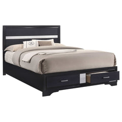 Miranda Black Queen Bed 4 Pc Set - Ornate Home