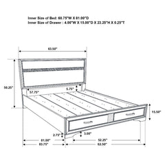 Miranda Black Queen Bed 5 Pc Set - Ornate Home