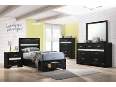 Miranda Black Twin Bed 3 Pc Set - Ornate Home