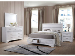 Miranda White California King Bed 4 Pc Set - Ornate Home