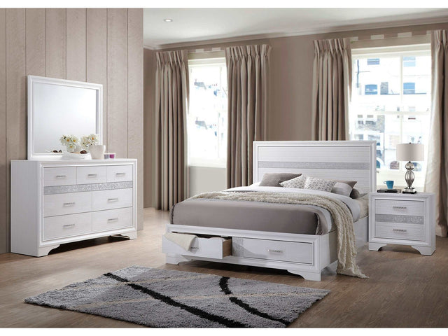 Miranda White California King Bed 4 Pc Set - Ornate Home