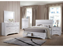 Miranda White California King Bed 5 Pc Set - Ornate Home
