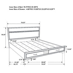 Miranda White Eastern King Bed 4 Pc Set - Ornate Home