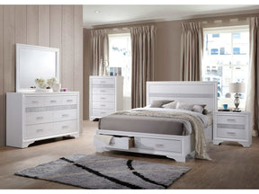 Miranda White Eastern King Bed 5 Pc Set - Ornate Home