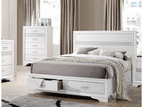 Miranda White Eastern King Storage Bed - Ornate Home