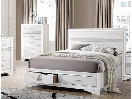 Miranda White Eastern King Storage Bed - Ornate Home