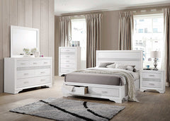 Miranda White Eastern King Storage Bed - Ornate Home