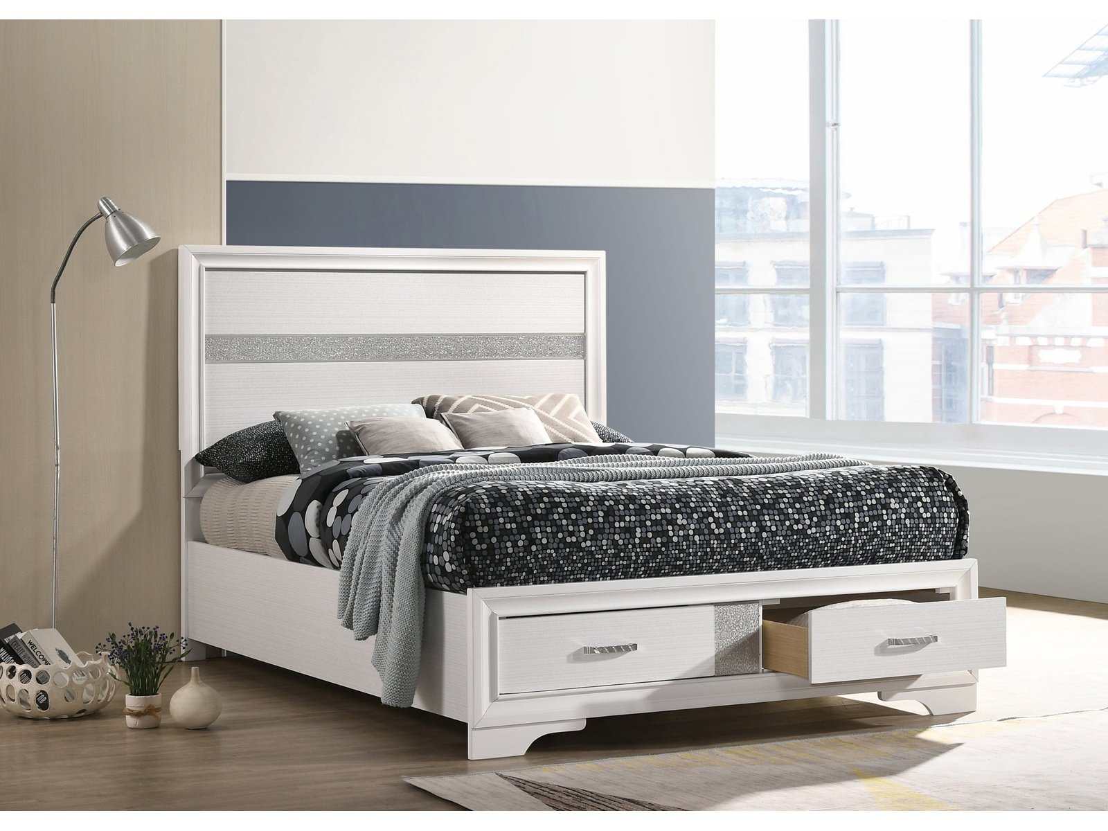 Miranda White Full Storage Bed - Ornate Home