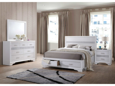 Miranda White Queen Bed 4 Pc Set - Ornate Home