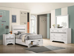 Miranda White Twin Bed 4 Pc Set - Ornate Home