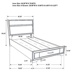Miranda White Twin Bed 4 Pc Set - Ornate Home