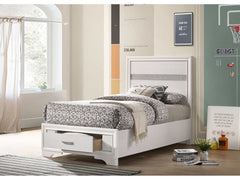 Miranda White Twin Storage Bed - Ornate Home