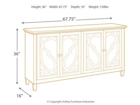 Mirimyn Off White Accent Cabinet w/ 4 Door - Ornate Home