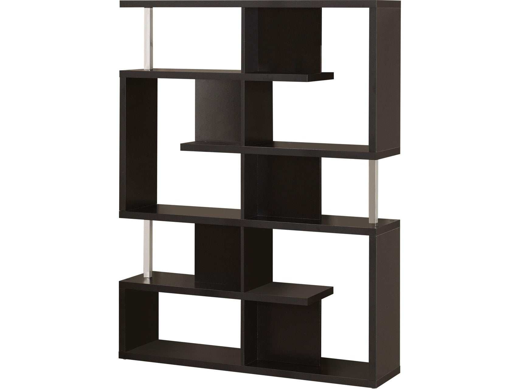 Mirza Black & Chrome Bookcase - Ornate Home