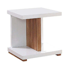 Moa White & Natural End Table - Ornate Home