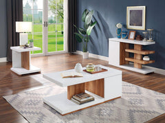 Moa White & Natural End Table - Ornate Home