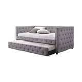 Mockern Grey Tufted Daybed w/ Trundle - Ornate Home
