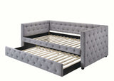 Mockern Grey Tufted Daybed w/ Trundle - Ornate Home