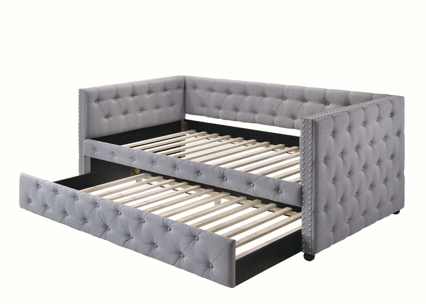 Mockern Grey Tufted Daybed w/ Trundle - Ornate Home