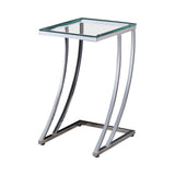 Modme Chrome & Clear Glass End Table - Ornate Home