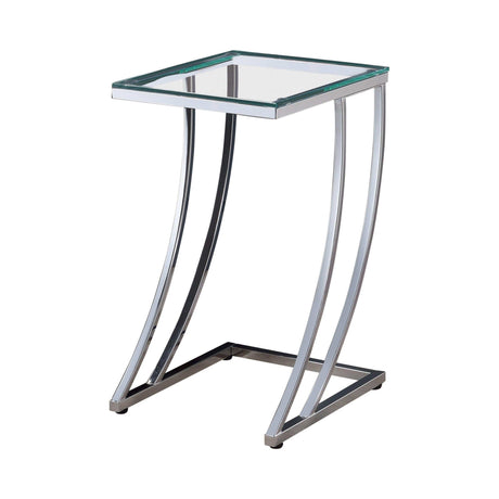 Modme Chrome & Clear Glass End Table - Ornate Home