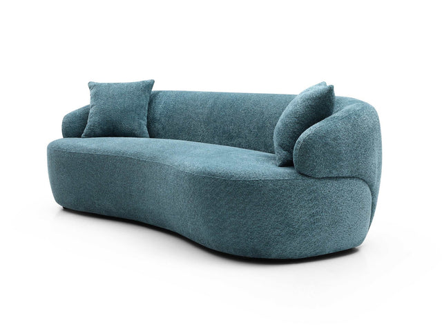 Modoc Mid Century Modern Curved Sofa Blue - Ornate Home