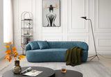 Modoc Mid Century Modern Curved Sofa Blue - Ornate Home