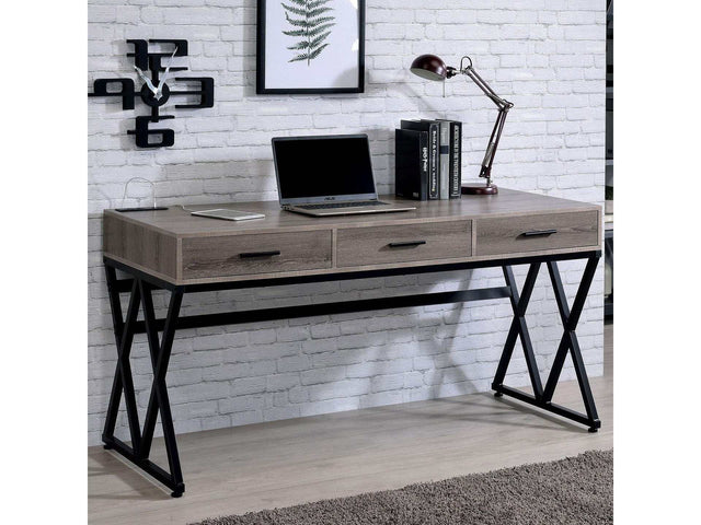Moers Gray & Sand Black Desk - Ornate Home