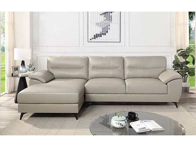 Mohlin Taupe Leatherette Sectional - Ornate Home