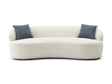 Mojave Mid Century Boucle Modern Curved Sofa Beige - Ornate Home