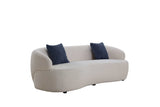 Mojave Mid Century Boucle Modern Curved Sofa Beige - Ornate Home