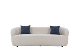 Mojave Mid Century Boucle Modern Curved Sofa Beige - Ornate Home
