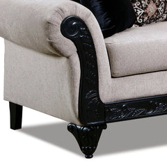 Molfetta Light Brown & Black Loveseat - Ornate Home