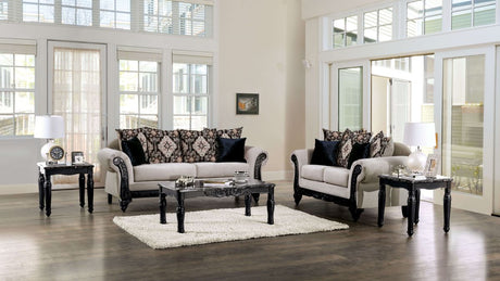 Molfetta Light Brown & Black Loveseat - Ornate Home