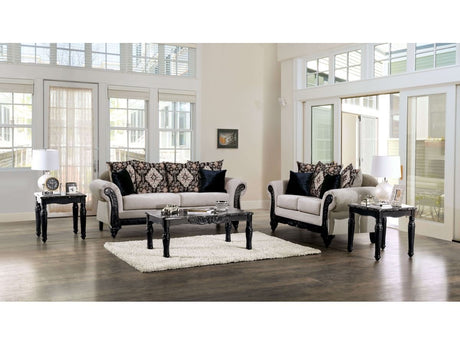Molfetta Light Brown & Black Sofa & Loveseat - Ornate Home