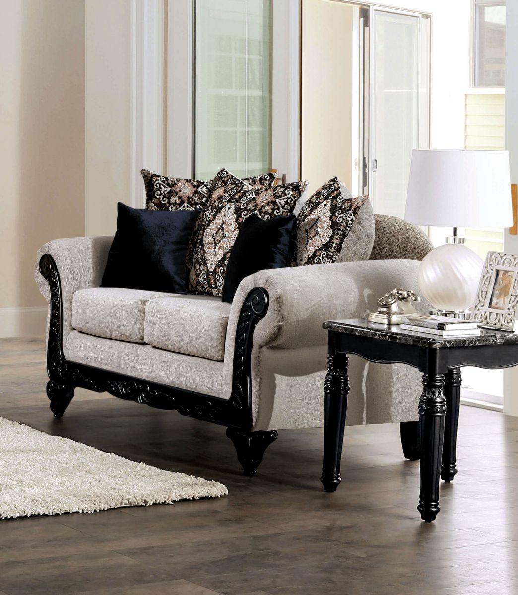 Molfetta Light Brown & Black Sofa & Loveseat - Ornate Home