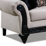 Molfetta Light Brown & Black Sofa - Ornate Home