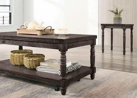 Monango Rustic Weathered Gray 3pc Coffee Table Set - Ornate Home
