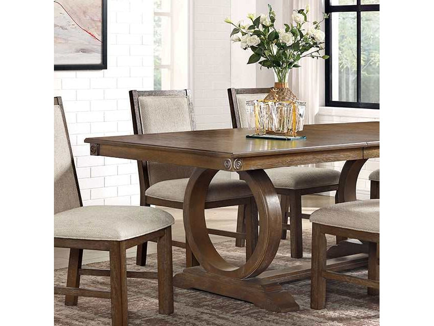 Monclova Rustic Oak/Beige Dining Table - Ornate Home