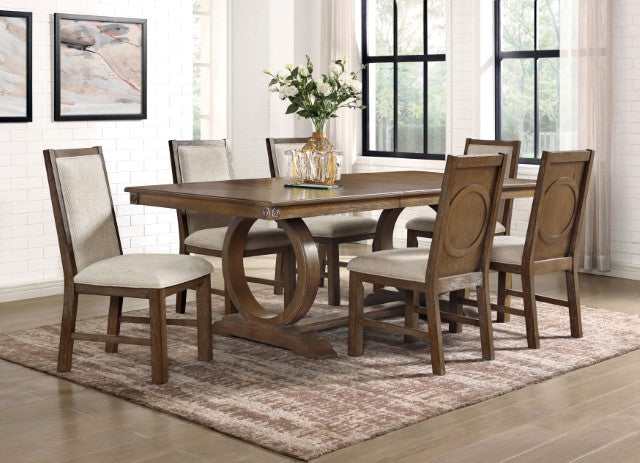 Monclova Rustic Oak/Beige Dining Table - Ornate Home