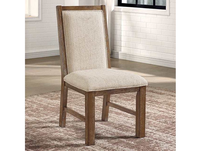 Monclova Rustic Oak/Beige Side Chair (Set of 2) - Ornate Home