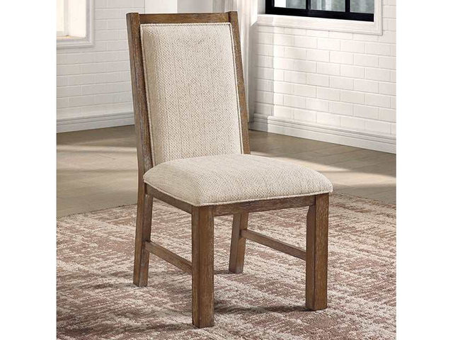 Monclova Rustic Oak/Beige Side Chair (Set of 2) - Ornate Home