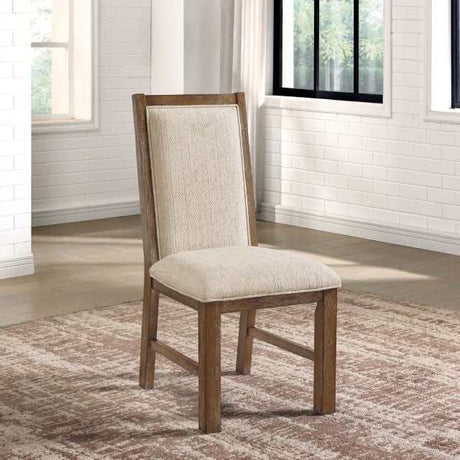 Monclova Rustic Oak/Beige Side Chair (Set of 2) - Ornate Home