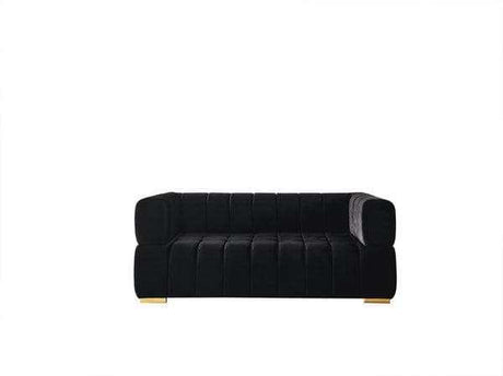 Monica Black Velvet Sofa & Loveseat / 2pc - Ornate Home