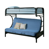 Montgomery Glossy Black Twin Over Futon Bunk Bed - Ornate Home