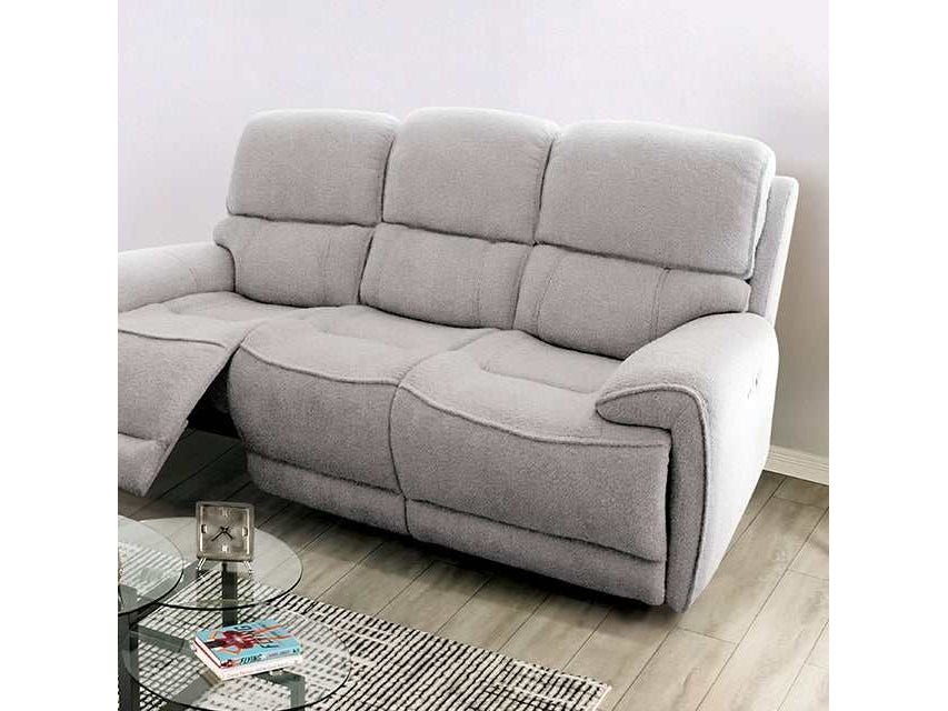 Morcote Light Gray Power Reclining Sofa - Ornate Home