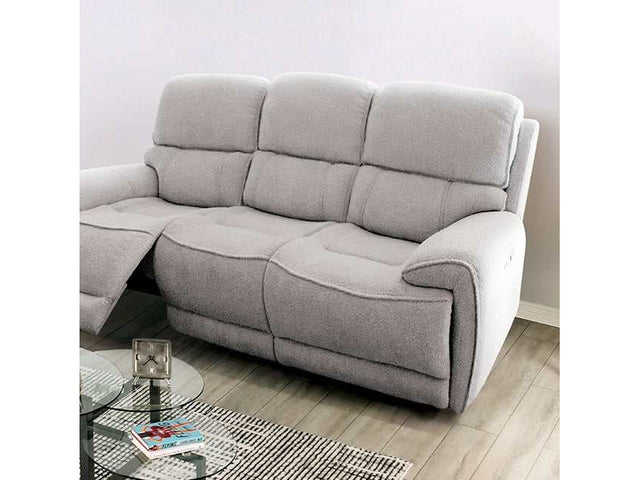 Morcote Light Gray Power Reclining Sofa - Ornate Home