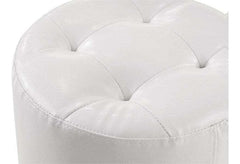 Morgan White Round Swivel Stool - Ornate Home