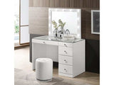 Morgan White Wood Vanity Set w/LED - Ornate Home