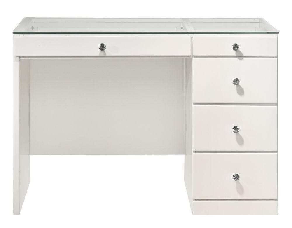 Morgan White Wood Vanity Set w/LED - Ornate Home